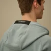 Sweat à capuche zippé en polaire diagonale gaufrée