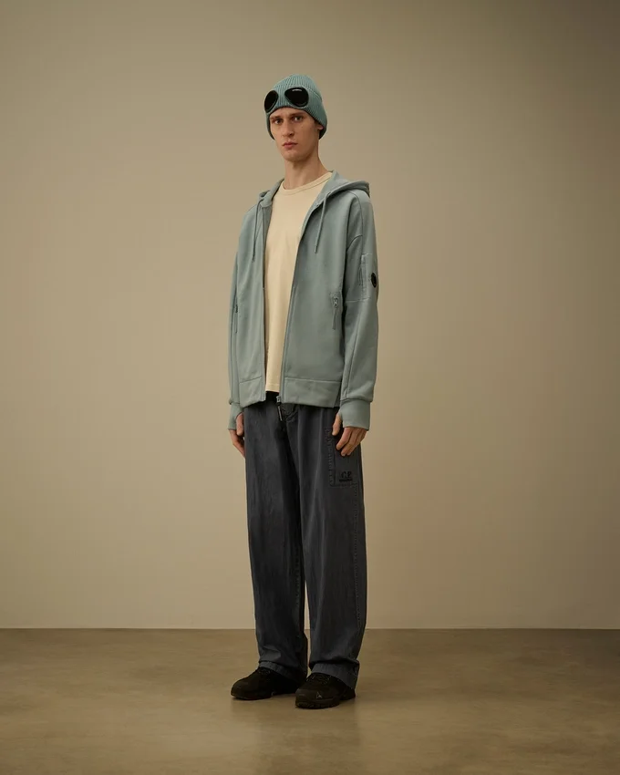 Sweat à capuche zippé en polaire diagonale gaufrée