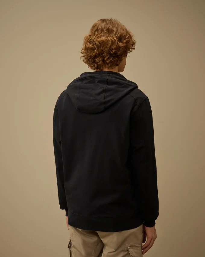 Sweat-shirt à capuche zippé en molleton léger avec motif « Lens »
