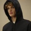 Sweat-shirt à capuche zippé en molleton léger avec motif « Lens »