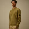 Sweat-shirt à col rond en molleton diagonal texturé avec des Lunettes