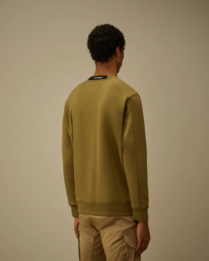 Sweat-shirt à col rond en molleton diagonal texturé avec des Lunettes