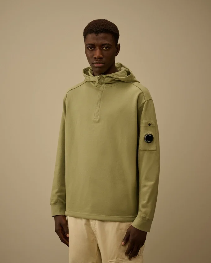 Sweat-shirt léger en polaire à demi-zip Lens