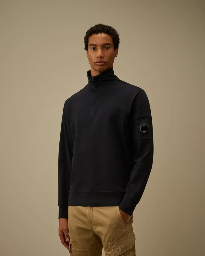 Sweat-shirt léger en polaire à demi-zip Lens