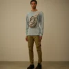 Sweats à col montant en piqué épais teint en pigment