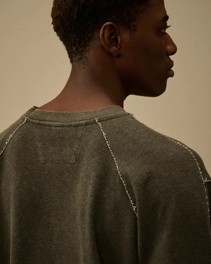 Sweats à col rond en jersey épais plaqué