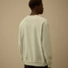 Sweats à col rond en molleton de coton à armure diagonale, teint par réserve, avec logo