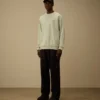 Sweats à col rond en molleton de coton à armure diagonale, teint par réserve, avec logo