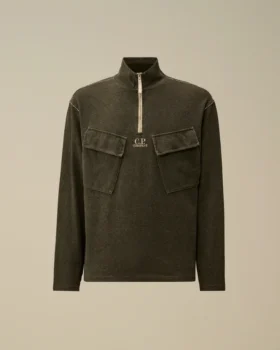 Sweats à demi-zip en jersey épais plaqué