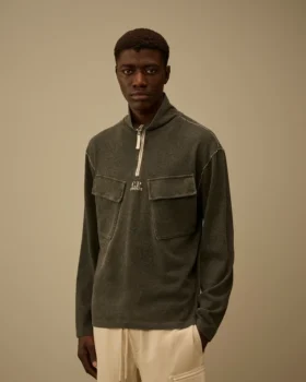 Sweats à demi-zip en jersey épais plaqué
