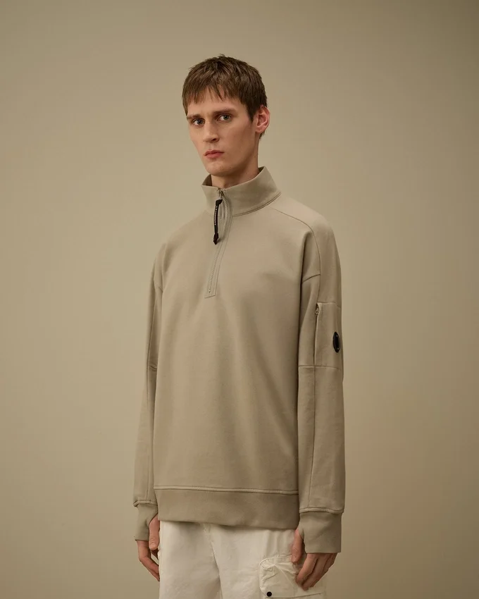 Sweats à demi-zip en polaire diagonale gaufrée « Lens »
