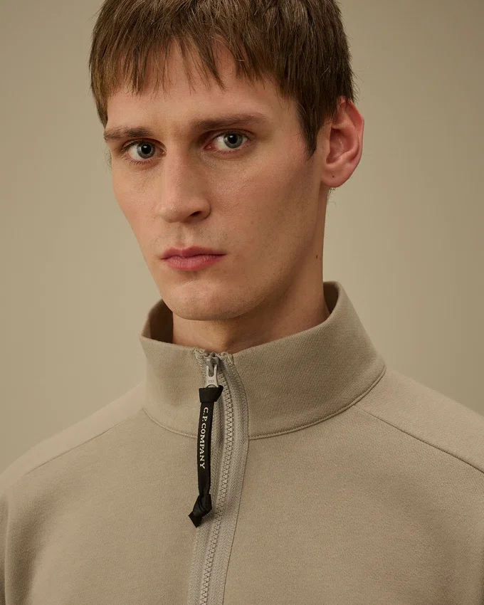 Sweats à demi-zip en polaire diagonale gaufrée « Lens »