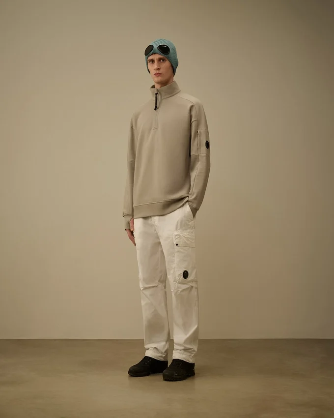 Sweats à demi-zip en polaire diagonale gaufrée « Lens »
