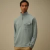 Sweats à demi-zip en polaire à motif diagonal en relief