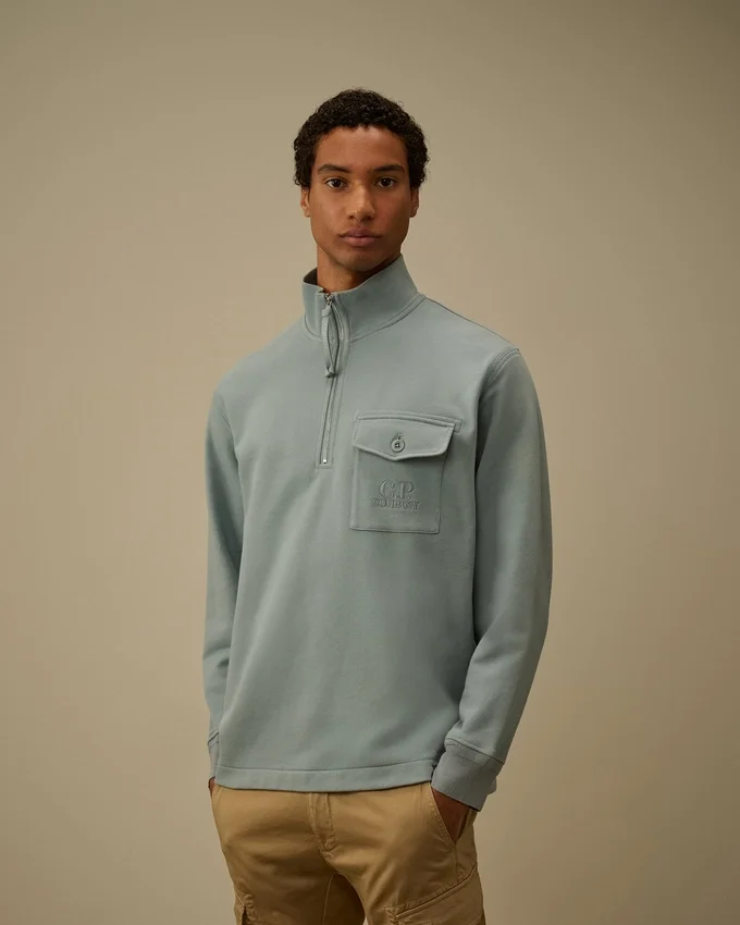 Sweats à demi-zip en polaire à motif diagonal en relief