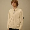 Sweats zippés en molleton de coton diagonal avec motif « Lens »