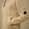 Sweats zippés en molleton de coton diagonal avec motif « Lens »