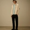 Sweats zippés en molleton de coton diagonal avec motif « Lens »