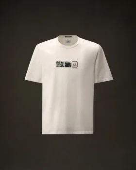T-shirt à manches courtes en jersey mercerisé de la Metropolis Series avec broderie dans le dos