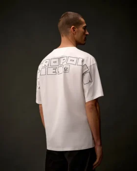 T-shirt à manches courtes en jersey mercerisé de la Metropolis Series avec broderie dans le dos