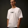 T-shirt à manches courtes en jersey mercerisé de la Metropolis Series avec broderie dans le dos
