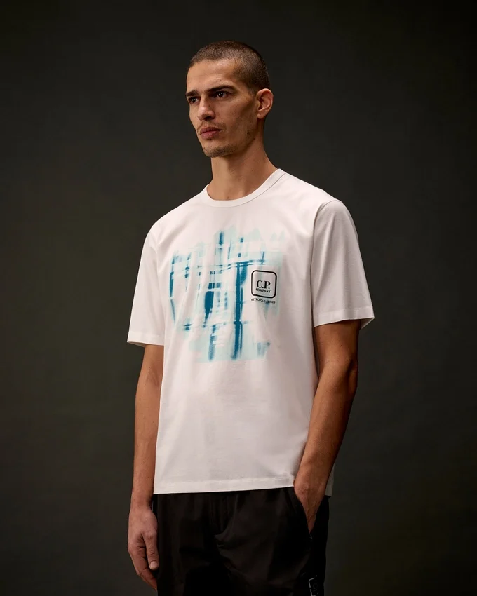 T-shirt à manches courtes en jersey mercerisé de la Metropolis Series avec logo graphique