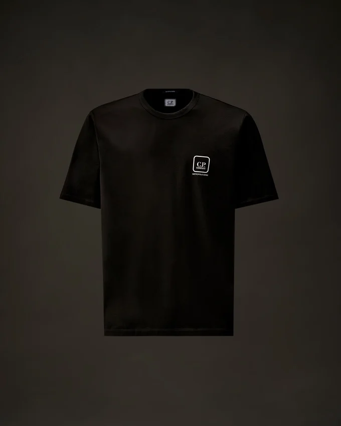 T-shirt à manches courtes en jersey mercerisé de la Metropolis Series avec logo imprimé