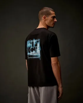 T-shirt à manches courtes en jersey mercerisé de la Metropolis Series avec logo imprimé