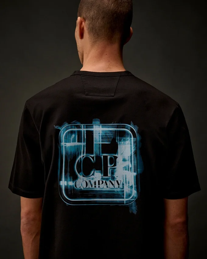 T-shirt à manches courtes en jersey mercerisé de la Metropolis Series avec logo imprimé