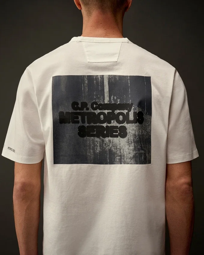 T-shirt à manches courtes en jersey mercerisé de la Metropolis Series avec motif imprimé