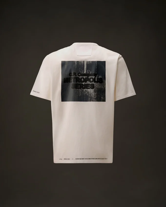T-shirt à manches courtes en jersey mercerisé de la Metropolis Series avec motif imprimé